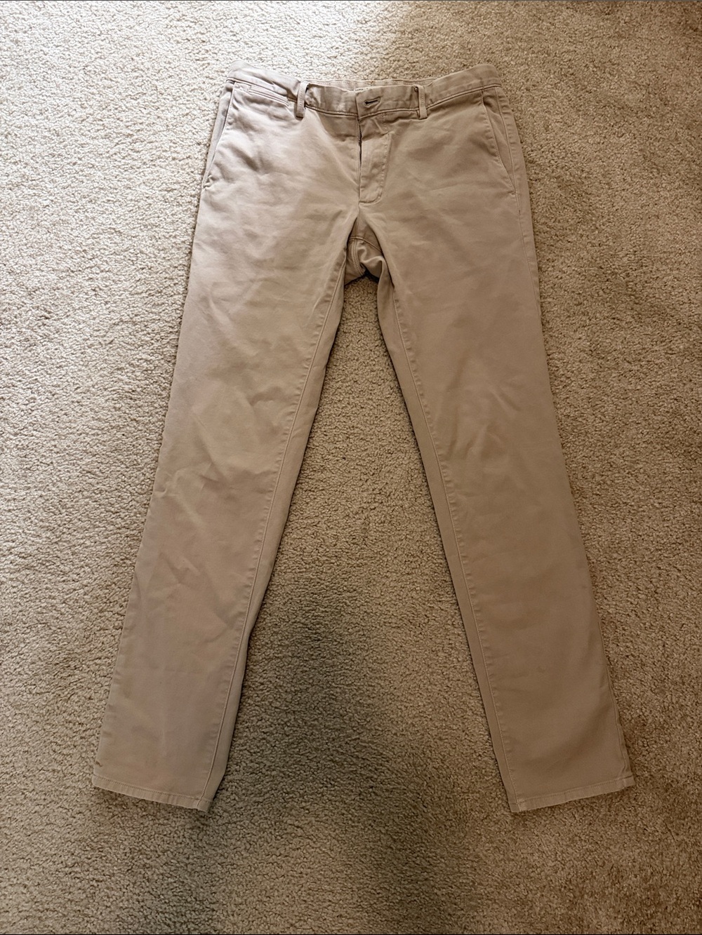 Barena Men's Khaki Slim Straight Chinos - Light Beige